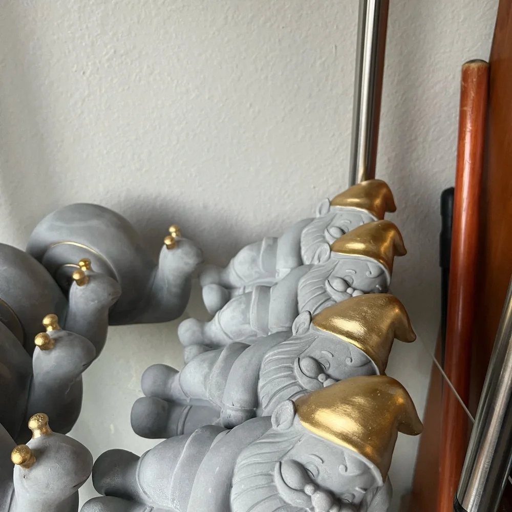 Gray and Gold Snail Wall Decor